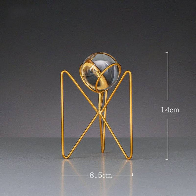 Home Decor Living Room Decorations Modern Home Furnishings Iron Art Crystal Ball Art Office Metal Crafts Desktop Decoration - TheWellBeing4All