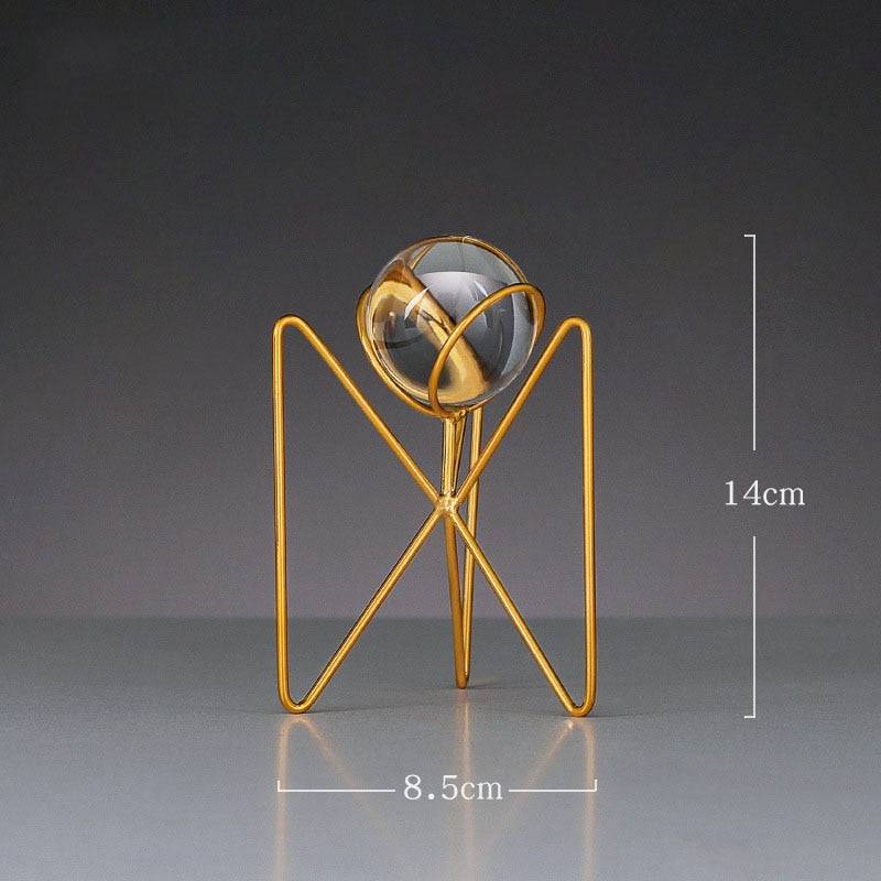 Home Decor Living Room Decorations Modern Home Furnishings Iron Art Crystal Ball Art Office Metal Crafts Desktop Decoration - TheWellBeing4All