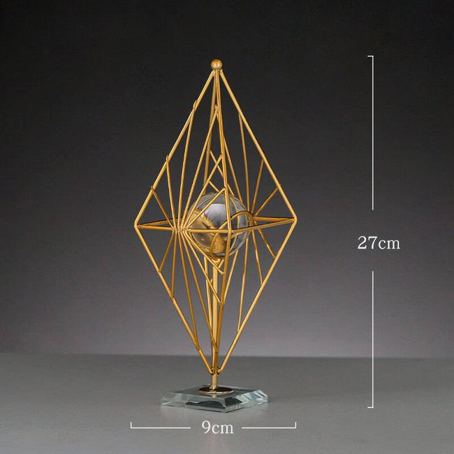 Home Decor Living Room Decorations Modern Home Furnishings Iron Art Crystal Ball Art Office Metal Crafts Desktop Decoration - TheWellBeing4All