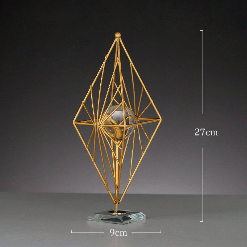 Home Decor Living Room Decorations Modern Home Furnishings Iron Art Crystal Ball Art Office Metal Crafts Desktop Decoration - TheWellBeing4All