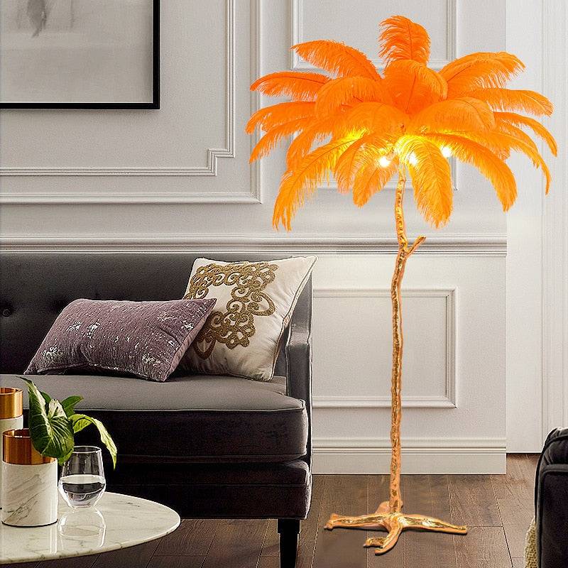 Nordic Personality Home Decor Ostrich Feather Foor Lamp Living Room Bedroom Standing Lamps Luxury Design Sense Floor Table Light - TheWellBeing4All