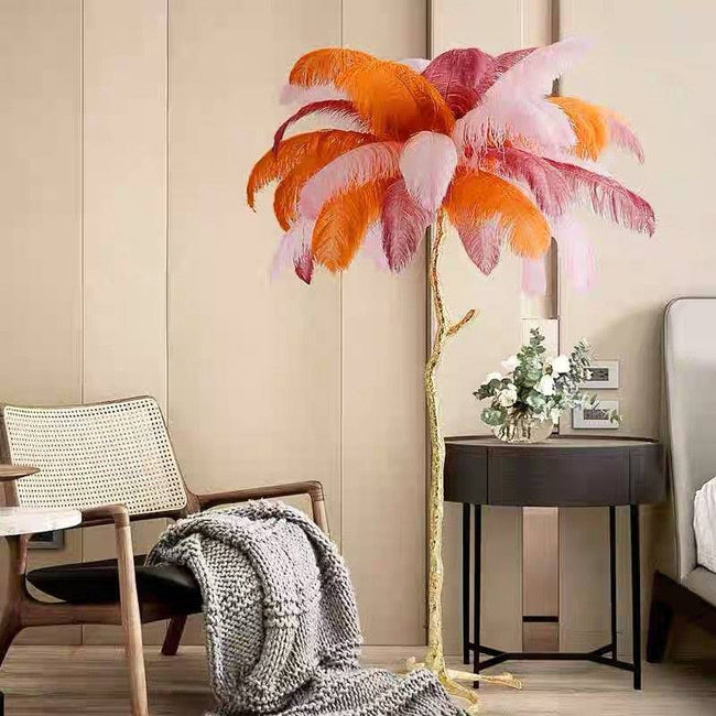 Nordic Personality Home Decor Ostrich Feather Foor Lamp Living Room Bedroom Standing Lamps Luxury Design Sense Floor Table Light - TheWellBeing4All