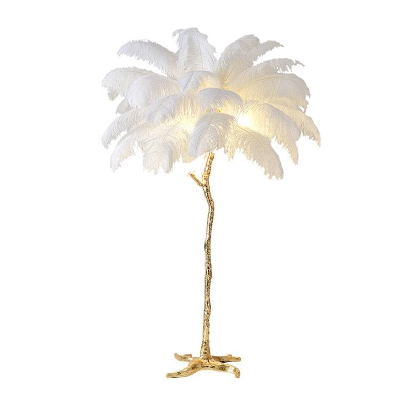 Nordic Personality Home Decor Ostrich Feather Foor Lamp Living Room Bedroom Standing Lamps Luxury Design Sense Floor Table Light - TheWellBeing4All