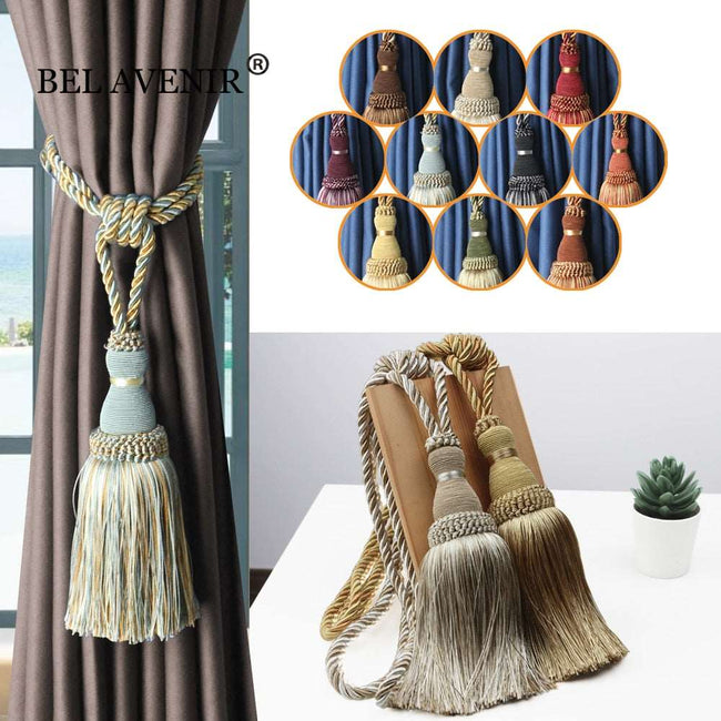 2Pcs Home Decoration Accessories Tassel Curtains Tieback Holder Handmade Curtain Rope Tie Back Room Decor Curtain Tieback Modern - TheWellBeing4All