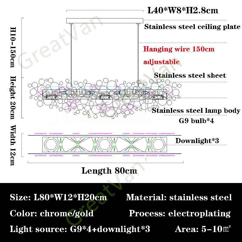 Pendant lamp in luxury Restaurant post-modern Dining room Chandeliers Stainless steel gold/chrome Chandeliers for dining room - TheWellBeing4All