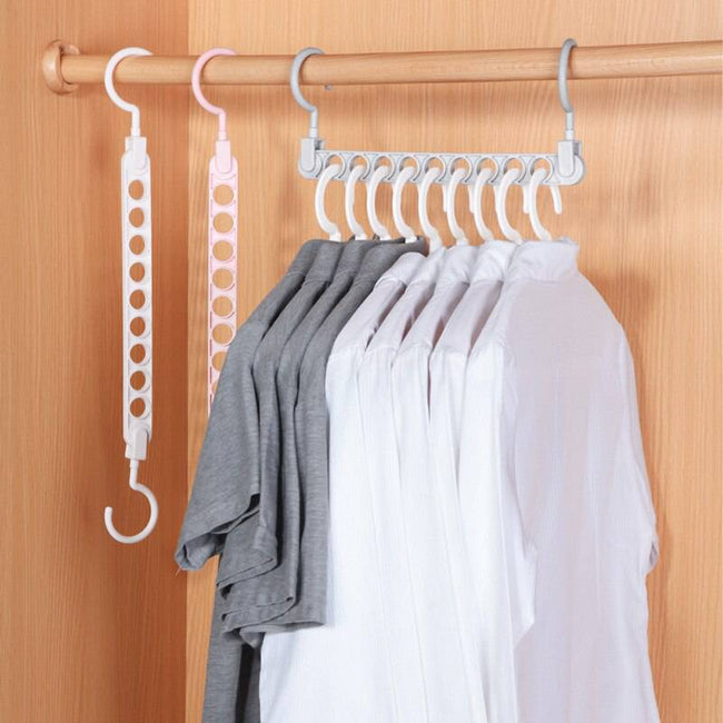 Nine Hole Magic Hanger Creative Multi Functional Hanger Household Internet Popular Magic Storage Artifact - TheWellBeing4All