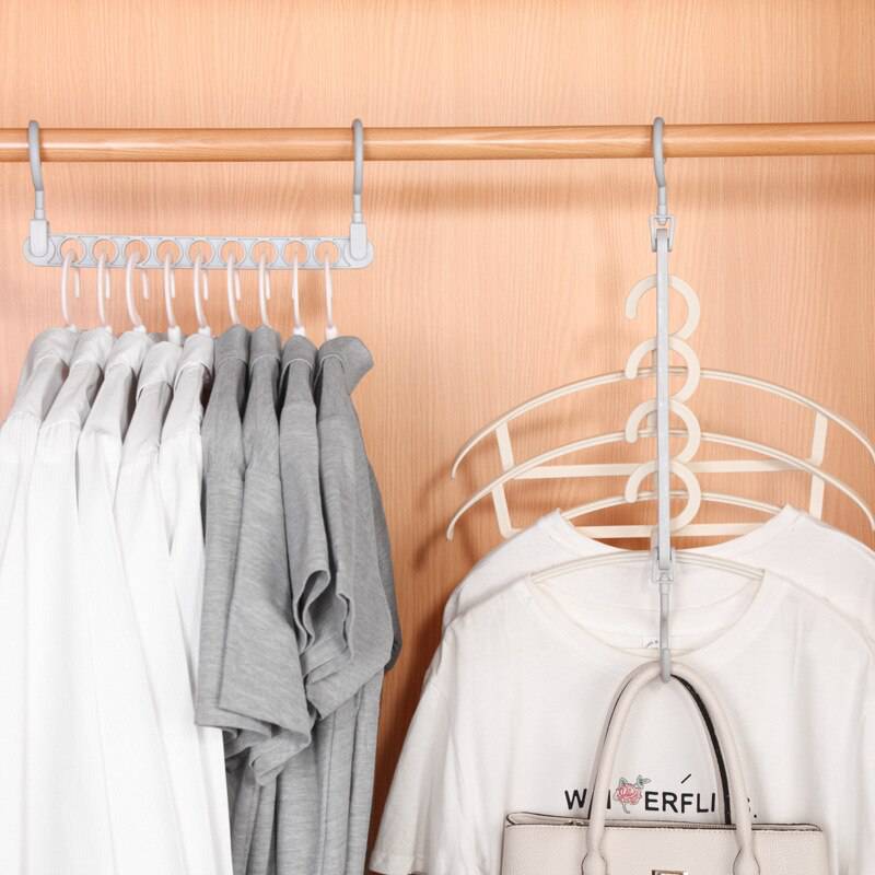 Nine Hole Magic Hanger Creative Multi Functional Hanger Household Internet Popular Magic Storage Artifact - TheWellBeing4All