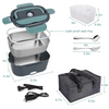 Electric Lunch Box 1.5L 40W with Fork & Spoon Stainless Steel Portable Heating Lunchbox Food Warmer - TheWellBeing4All