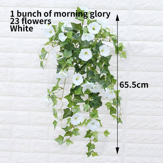 Hanging Artificial Silk Morning Glory Imitation Flower Vine Wedding Garden Decor Fake Plant Vibrantly Color Flower Wall Decor - TheWellBeing4All