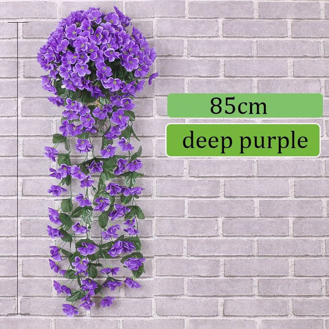 Hanging Artificial Silk Morning Glory Imitation Flower Vine Wedding Garden Decor Fake Plant Vibrantly Color Flower Wall Decor - TheWellBeing4All
