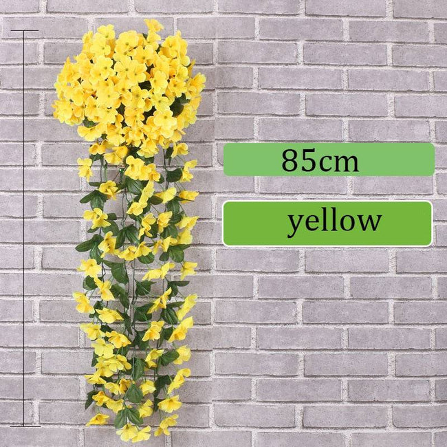 Hanging Artificial Silk Morning Glory Imitation Flower Vine Wedding Garden Decor Fake Plant Vibrantly Color Flower Wall Decor - TheWellBeing4All