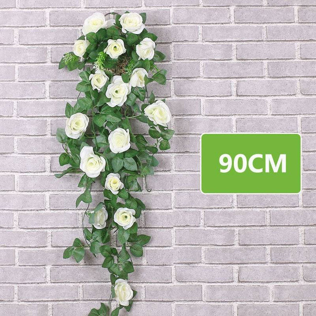 Hanging Artificial Silk Morning Glory Imitation Flower Vine Wedding Garden Decor Fake Plant Vibrantly Color Flower Wall Decor - TheWellBeing4All