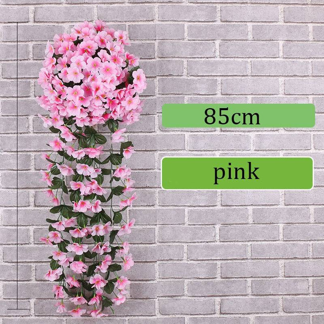Hanging Artificial Silk Morning Glory Imitation Flower Vine Wedding Garden Decor Fake Plant Vibrantly Color Flower Wall Decor - TheWellBeing4All