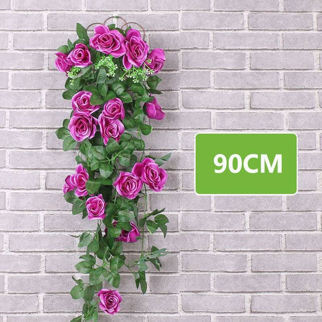 Hanging Artificial Silk Morning Glory Imitation Flower Vine Wedding Garden Decor Fake Plant Vibrantly Color Flower Wall Decor - TheWellBeing4All