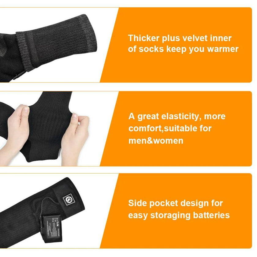 TheWellBeing™️Heated Socks Winter Warm Electric Heated Skiing Socks with Battery Sports Heaters Thermal Sock - TheWellBeing4All
