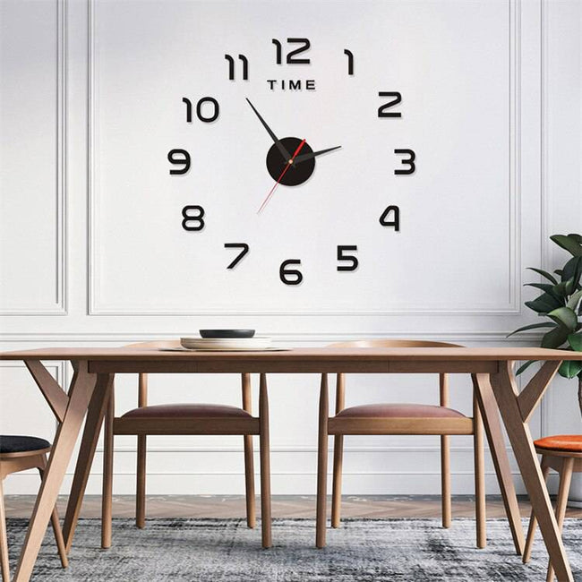 Luminous Wall Clock Large Watch Horloge 3D DIY Acrylic Mirror Stickers Quartz - TheWellBeing4All