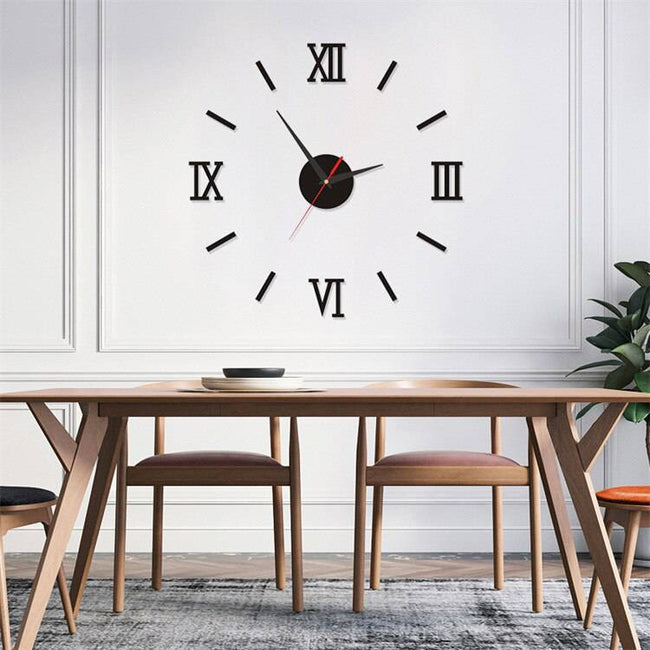 Luminous Wall Clock Large Watch Horloge 3D DIY Acrylic Mirror Stickers Quartz - TheWellBeing4All