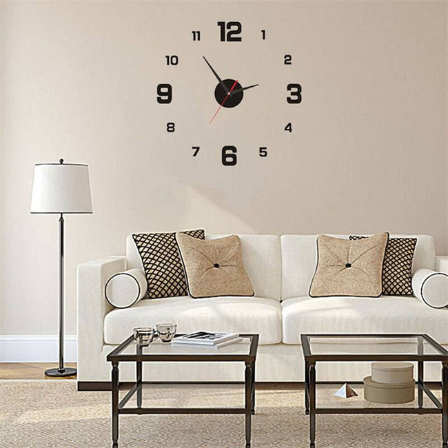 Luminous Wall Clock Large Watch Horloge 3D DIY Acrylic Mirror Stickers Quartz - TheWellBeing4All