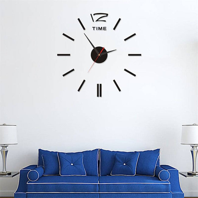 Luminous Wall Clock Large Watch Horloge 3D DIY Acrylic Mirror Stickers Quartz - TheWellBeing4All