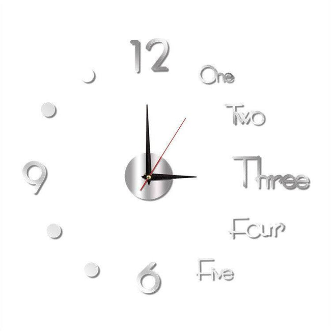 Luminous Wall Clock Large Watch Horloge 3D DIY Acrylic Mirror Stickers Quartz - TheWellBeing4All