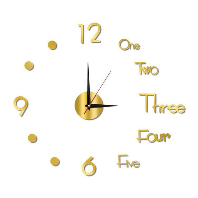 Luminous Wall Clock Large Watch Horloge 3D DIY Acrylic Mirror Stickers Quartz - TheWellBeing4All