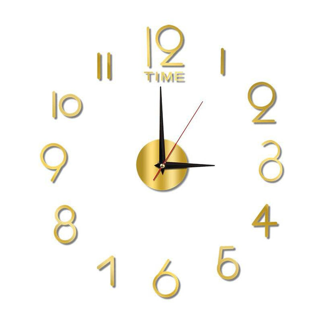 Luminous Wall Clock Large Watch Horloge 3D DIY Acrylic Mirror Stickers Quartz - TheWellBeing4All