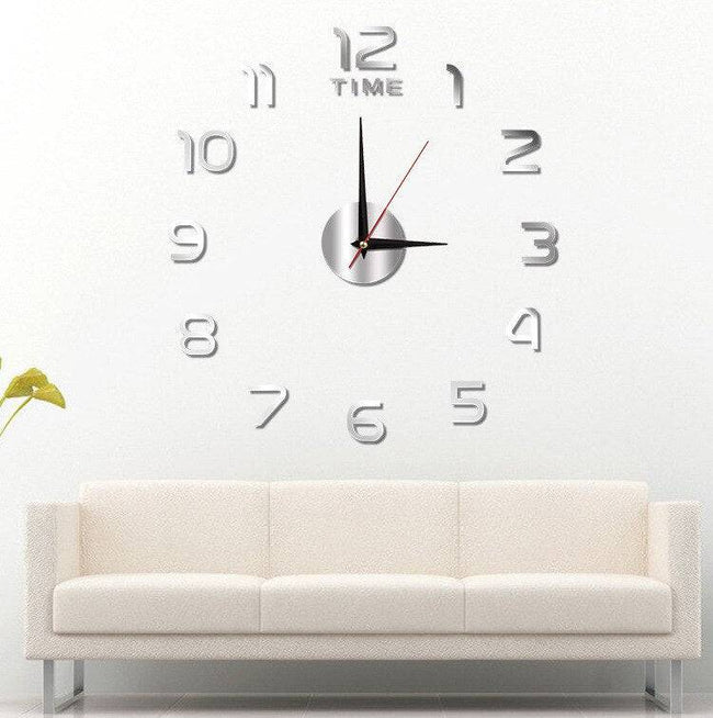 Luminous Wall Clock Large Watch Horloge 3D DIY Acrylic Mirror Stickers Quartz - TheWellBeing4All
