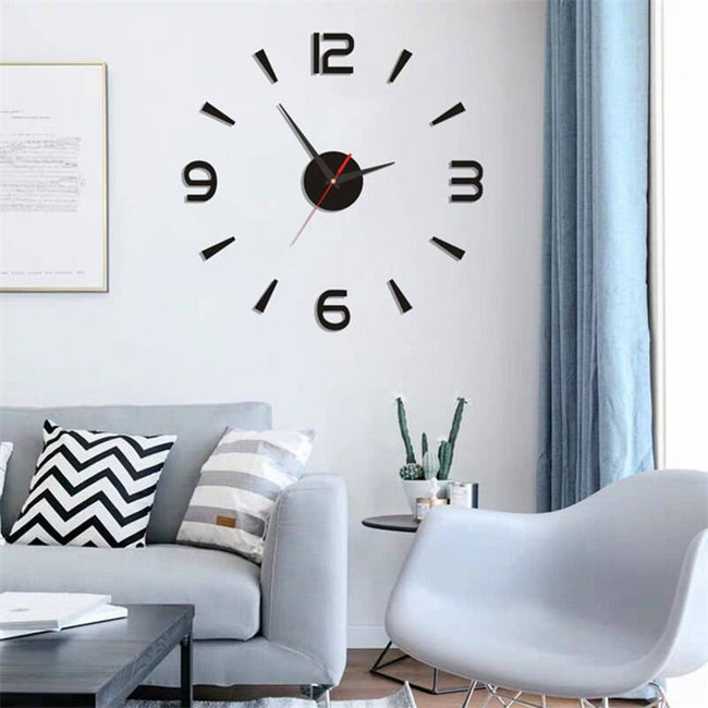 Luminous Wall Clock Large Watch Horloge 3D DIY Acrylic Mirror Stickers Quartz - TheWellBeing4All
