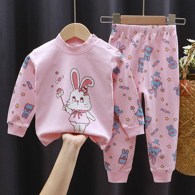 Fall Winter Pure Cotton Baby Underwear Set Printed Cartoon Children 2 Piece Set Fashion Autumn Clothes Kids Long Sleeve Suit - TheWellBeing4All