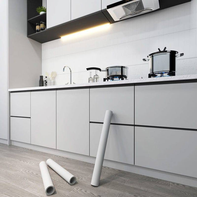 Self Adhesive Cabinet Home Wallpapers Solid Color Waterproof Wall Stickers Vinyl Film Contact Paper Kitchen Home Decor - TheWellBeing4All