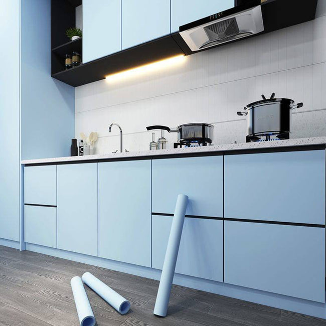 Self Adhesive Cabinet Home Wallpapers Solid Color Waterproof Wall Stickers Vinyl Film Contact Paper Kitchen Home Decor - TheWellBeing4All