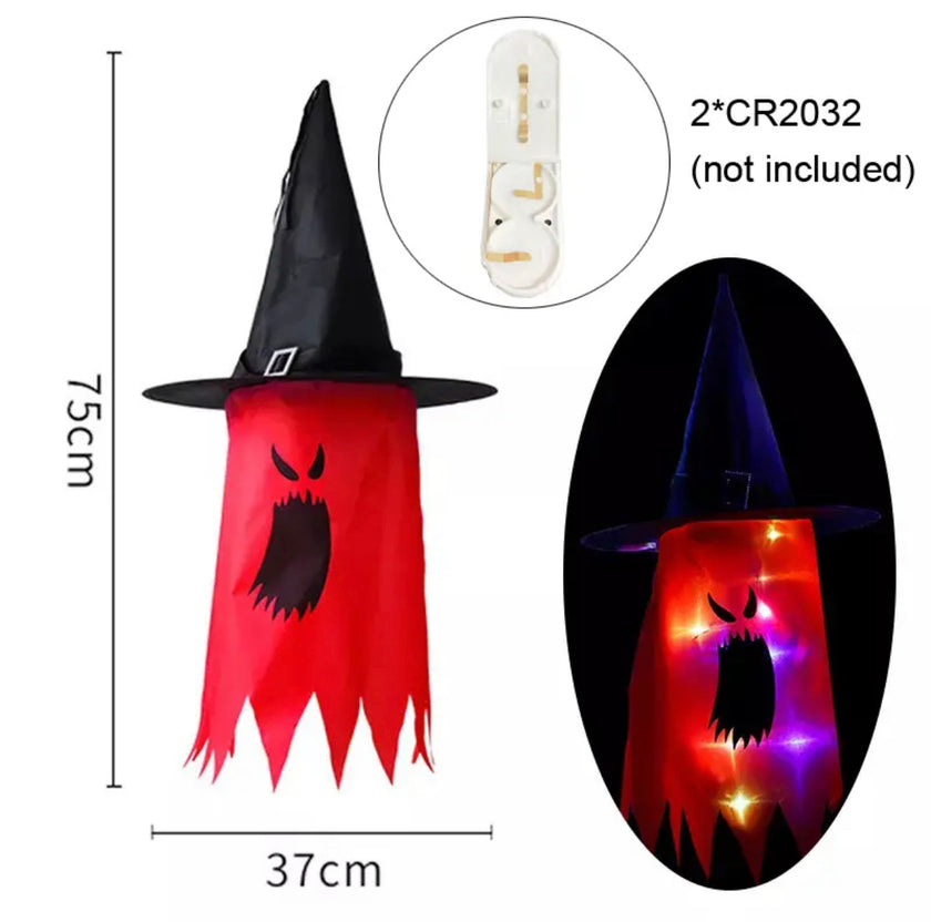 Enchanting LED Halloween Decoration: Glowing Ghost Hat Lamp for Festive Ambiance - The Well Being The Well Being 1 mode Red The Well Being Enchanting LED Halloween Decoration: Glowing Ghost Hat Lamp for Festive Ambiance