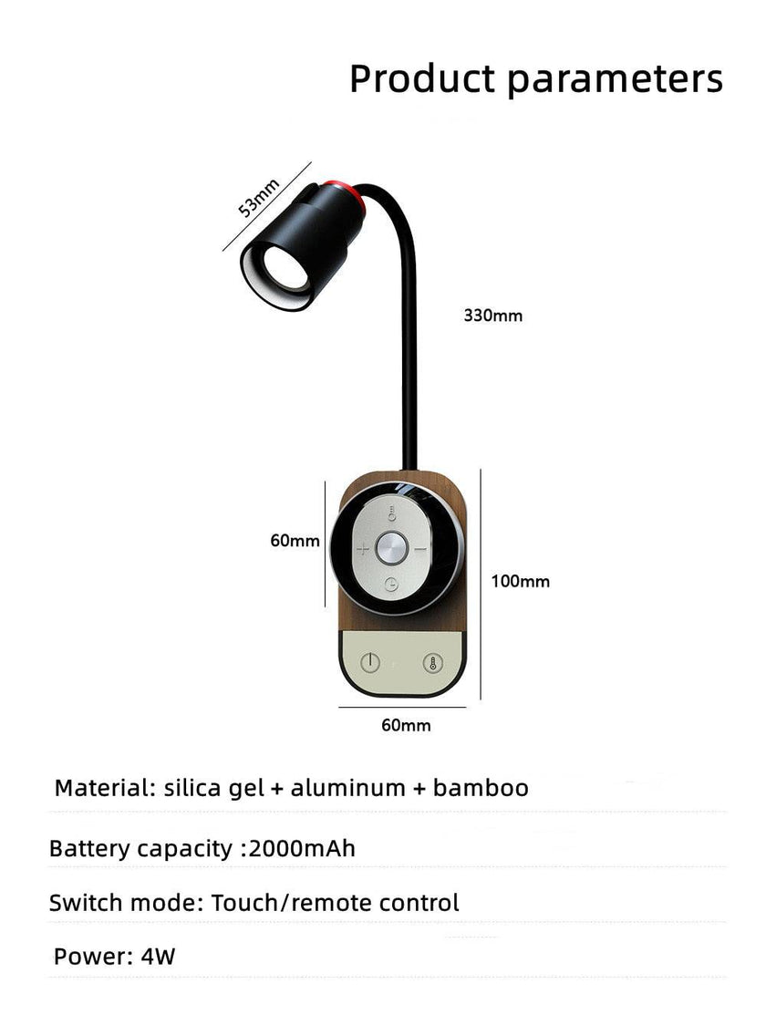 LED Bedside Table Lamp , Eye Protection Magnetic Suction Night Light Multifunctional Wall Lamp - TheWellBeing4All