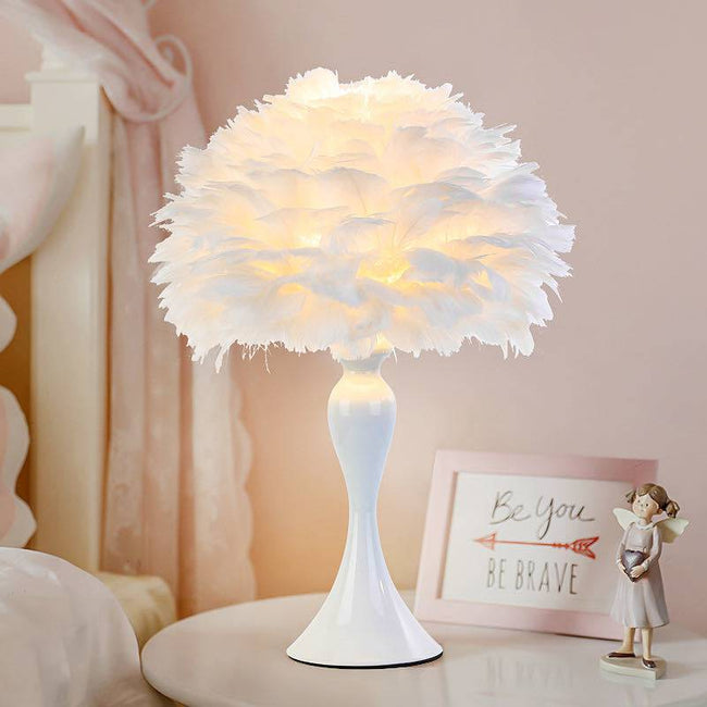 Feather Table Lamp Led Lampe for Bedroom Living Room Bedside Desk Decoration Night Light Warm Cute Lamp Escritorio Modern Art - TheWellBeing4All