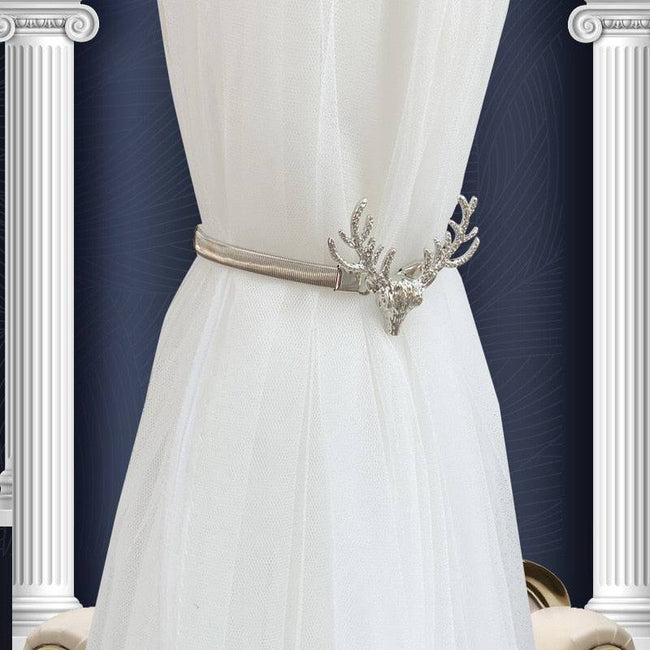 Metal Curtain Clip Tieback Buckle Holder Special Golden Silver Color Leaves Bow Elk Clasp Curtain Tiebacks Gold Silver - TheWellBeing4All