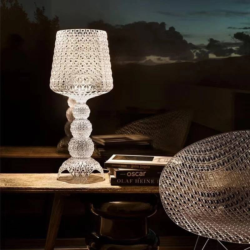 Italy Design Kartell Kabuki Table Lamps Acrylic Desk Lights Art Decor LED Standing Light Living Room Bedroom Hollow Floor Light - TheWellBeing4All