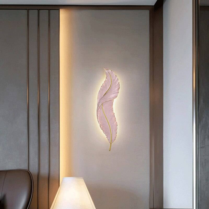 Nordic Decorative Modern Luxury Lamp Bedroom LED Feather Wall Sconces - TheWellBeing4All