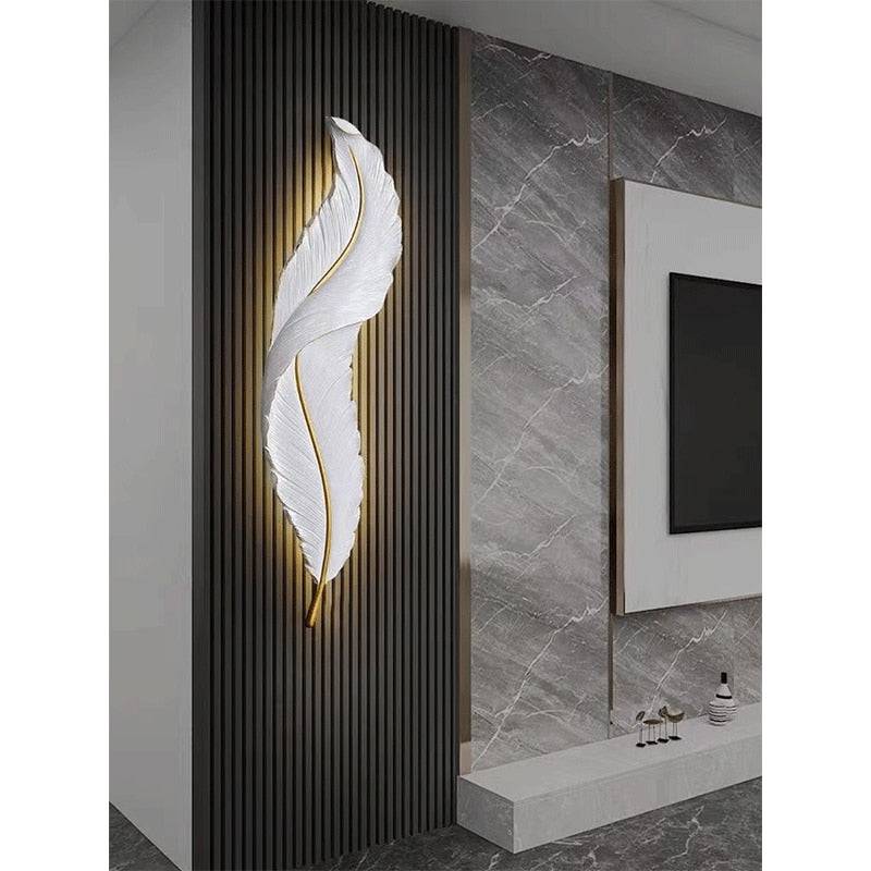 Nordic Decorative Modern Luxury Lamp Bedroom LED Feather Wall Sconces - TheWellBeing4All