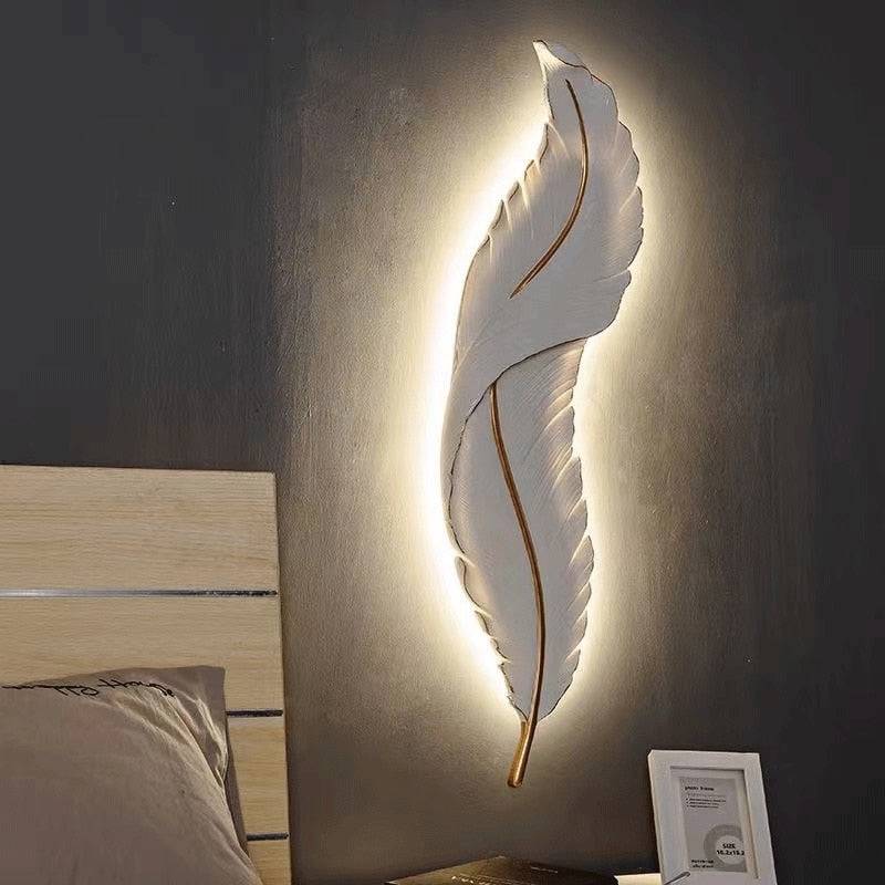 Nordic Decorative Modern Luxury Lamp Bedroom LED Feather Wall Sconces - TheWellBeing4All