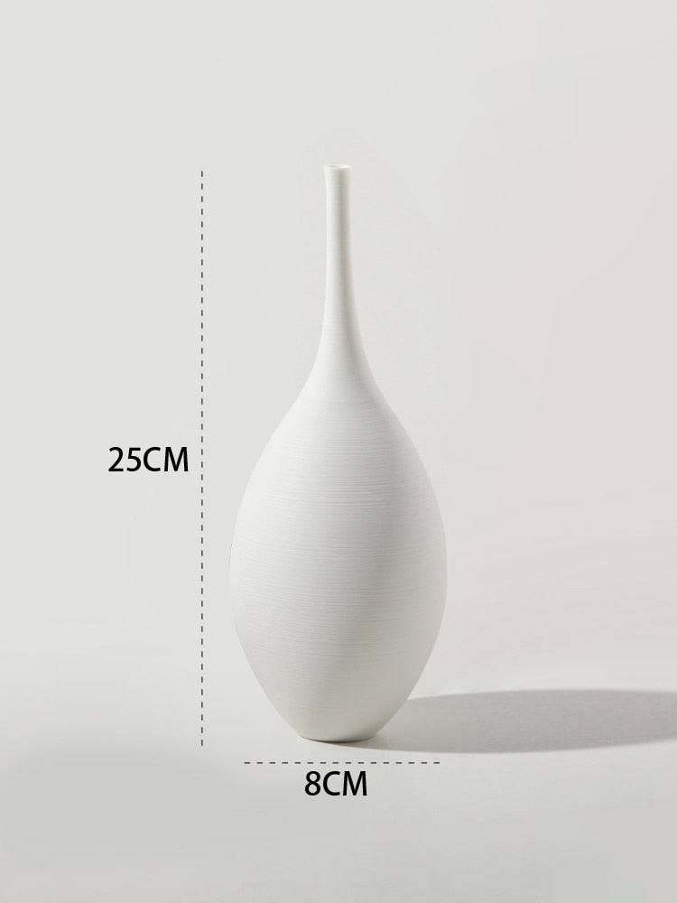 korean Handmade Art Zen Vase Ceramic Decoration Living Room Model Home Decoration Black and White Art Vase Hand Drawing - TheWellBeing4All
