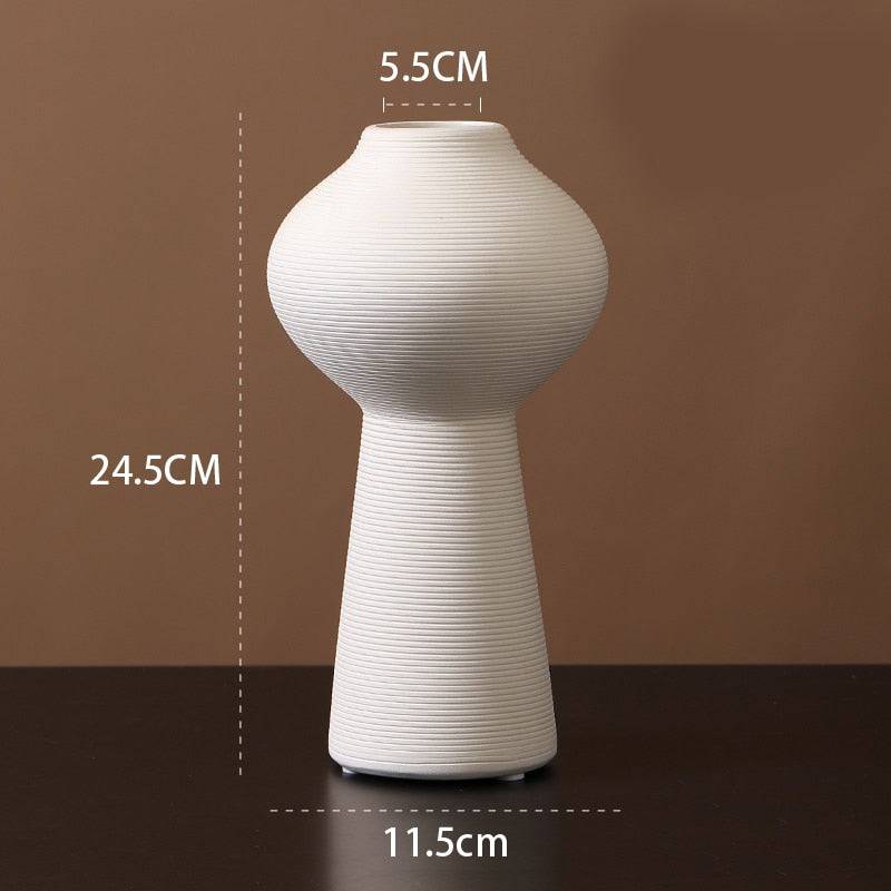 korean Handmade Art Zen Vase Ceramic Decoration Living Room Model Home Decoration Black and White Art Vase Hand Drawing - TheWellBeing4All