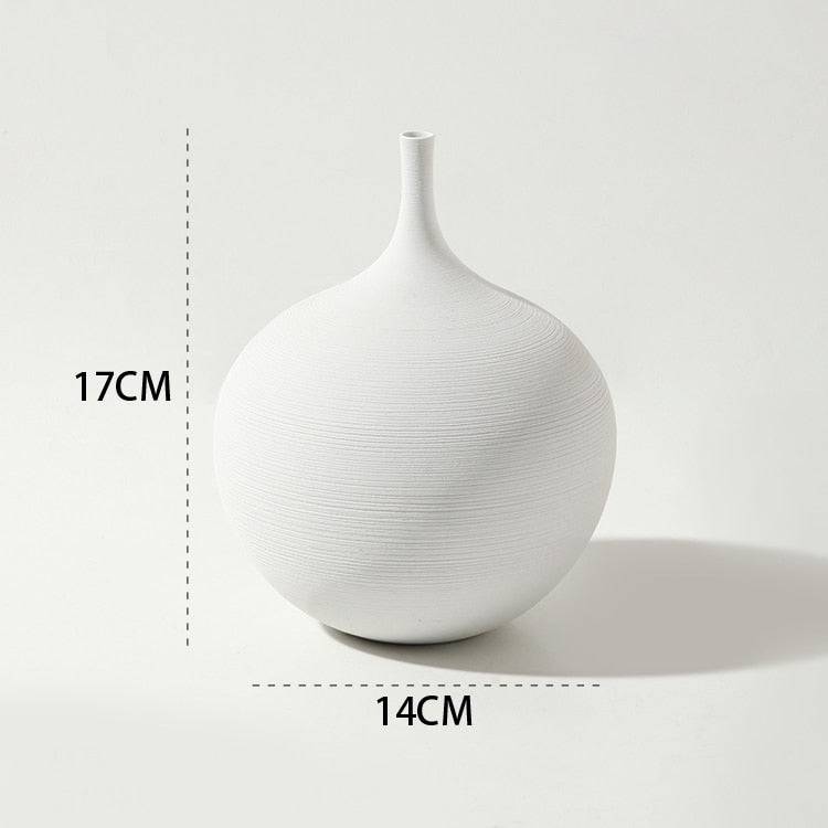 korean Handmade Art Zen Vase Ceramic Decoration Living Room Model Home Decoration Black and White Art Vase Hand Drawing - TheWellBeing4All