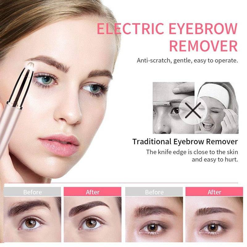 Electric Trimmer Women Eyebrow Pencil Automatic Hair Removal Beauty Battery Model - TheWellBeing4All