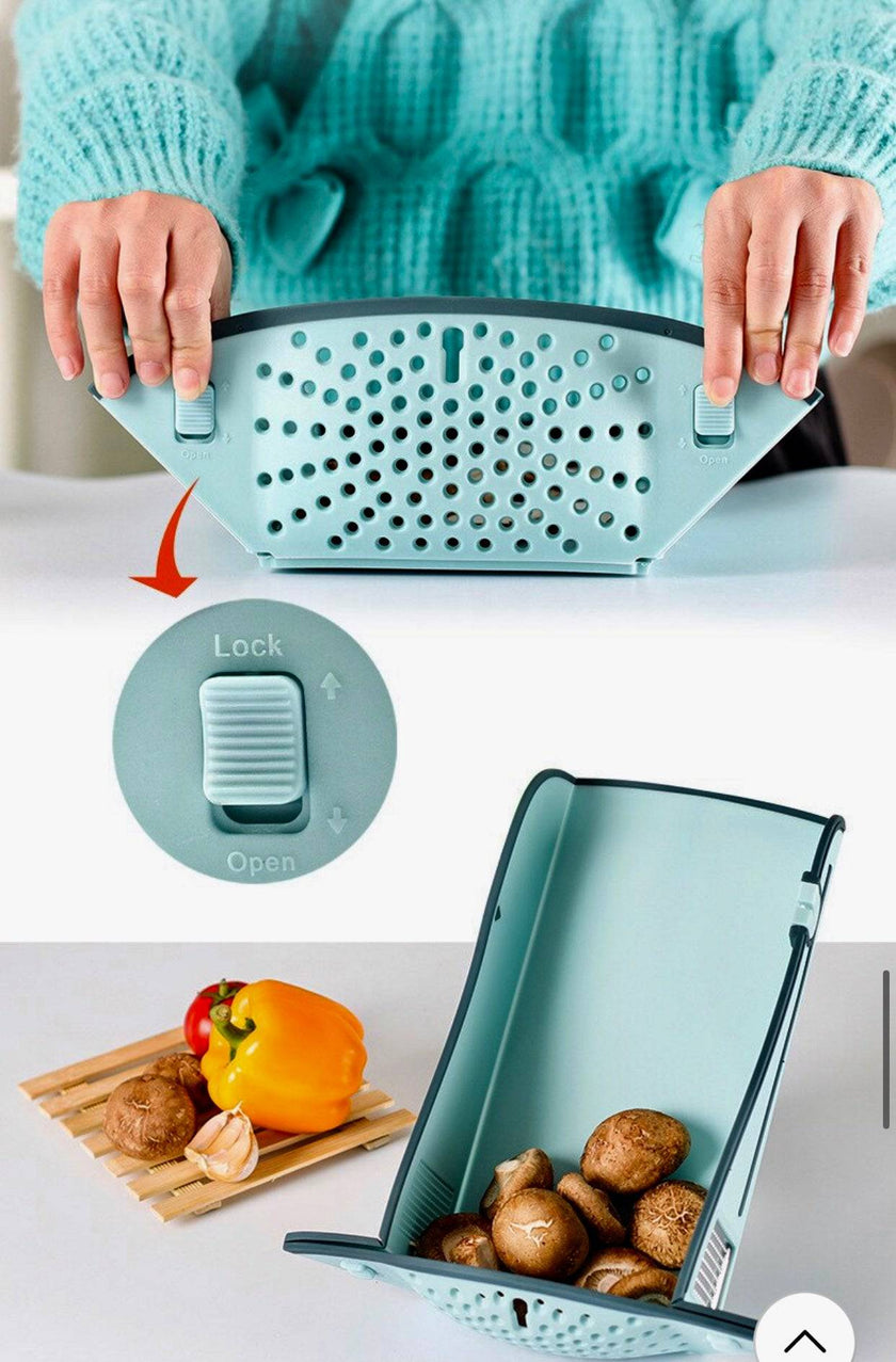 Multi-Functional Folding Chopping Board Smart Cutting Board with Draining Knife Sharpener & Grinder Plastic Cutting Board for Kitchen - TheWellBeing4All