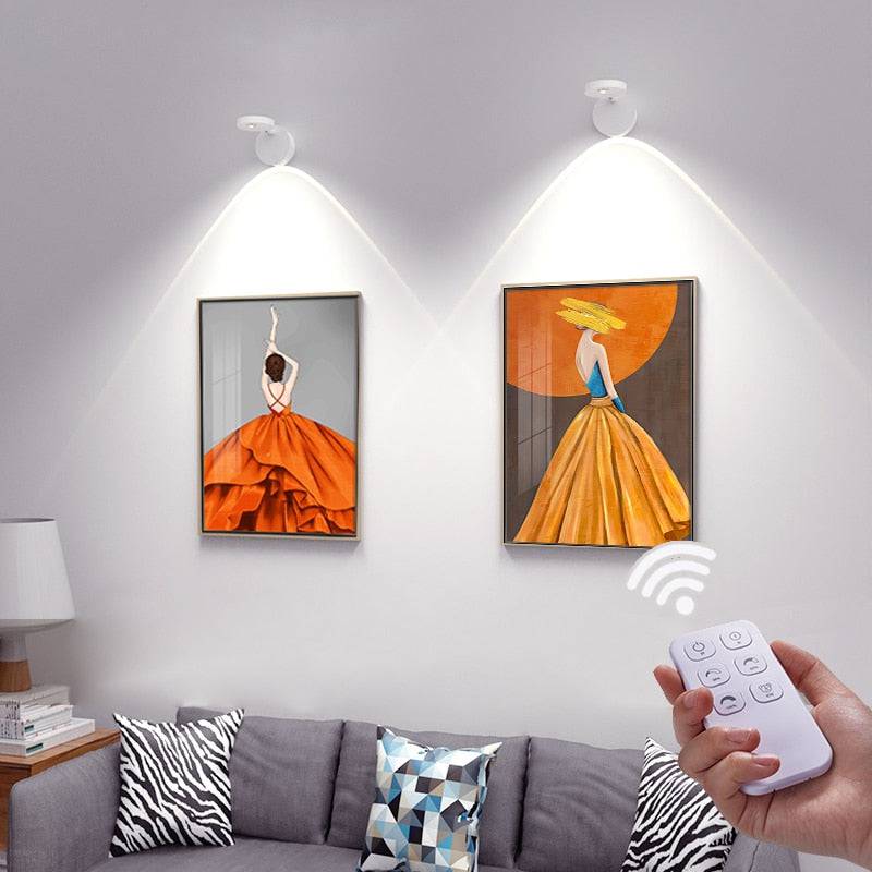 LED Wall Lamp Indoor Decorate Remote Dimmable Mural lighting photo for living room With USB Recharge Stairs lighting Wall Light - TheWellBeing4All