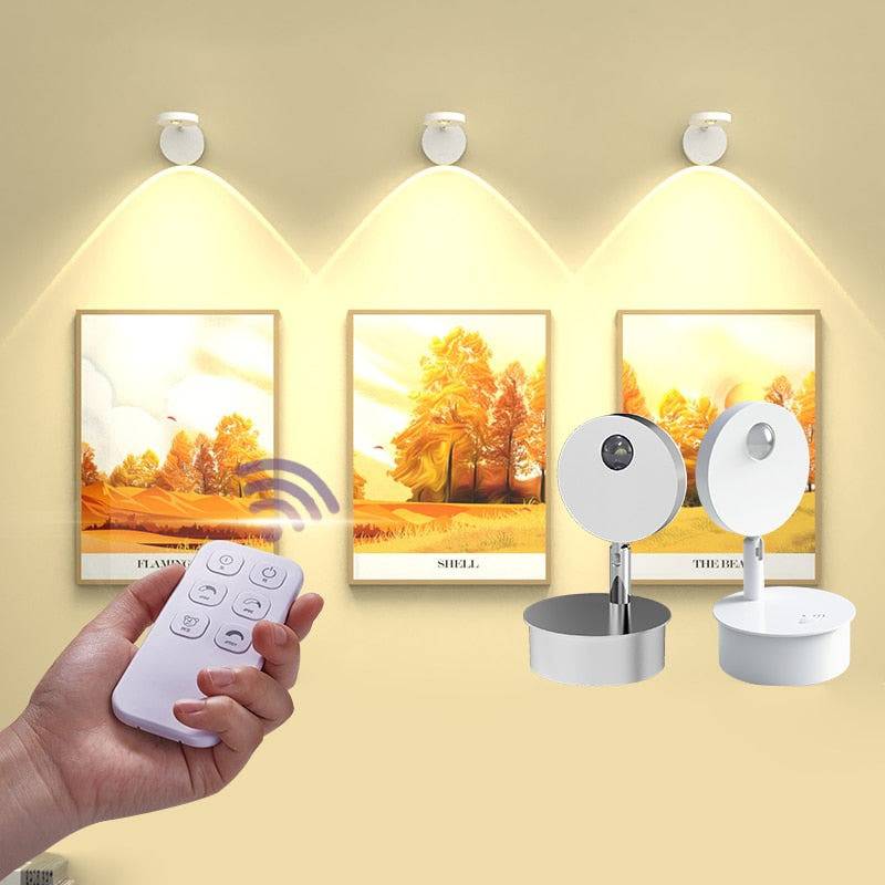 LED Wall Lamp Indoor Decorate Remote Dimmable Mural lighting photo for living room With USB Recharge Stairs lighting Wall Light - TheWellBeing4All