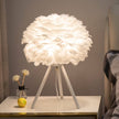 Modern Feather Bedroom Table Lamp - Perfect for Romantic Christmas, Wedding, and Living Room Decor