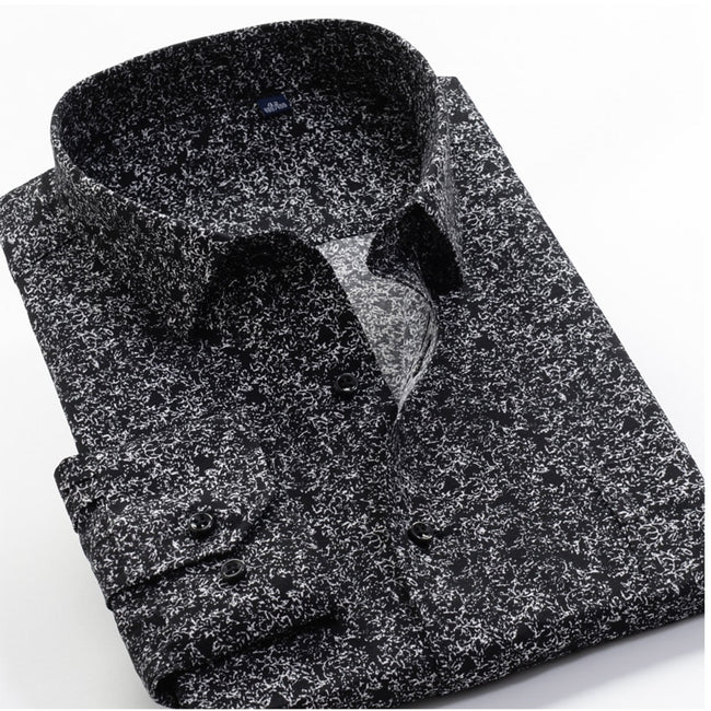 Large Size 8XL 9XL 10XL VROKINO Brand 2022 Vintage Floral Print Long Sleeves Men's Business Casual Dress Fashion Classic Shirt - The Well Being The Well Being XXXL-43 / 226075 The Well Being Large Size 8XL 9XL 10XL VROKINO Brand 2022 Vintage Floral Print Long Sleeves Men's Business Casual Dress Fashion Classic Shirt