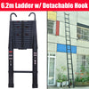3.2M-6.2M Heavy Duty Aluminum Telescopic Ladder - Dual Mode A-Frame & Extension Ladder with Detachable Hooks, Anti-Slip Steps, 150kg Capacity, Compact Foldable Design - TheWellBeing4All