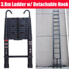 3.2M-6.2M Heavy Duty Aluminum Telescopic Ladder - Dual Mode A-Frame & Extension Ladder with Detachable Hooks, Anti-Slip Steps, 150kg Capacity, Compact Foldable Design - TheWellBeing4All